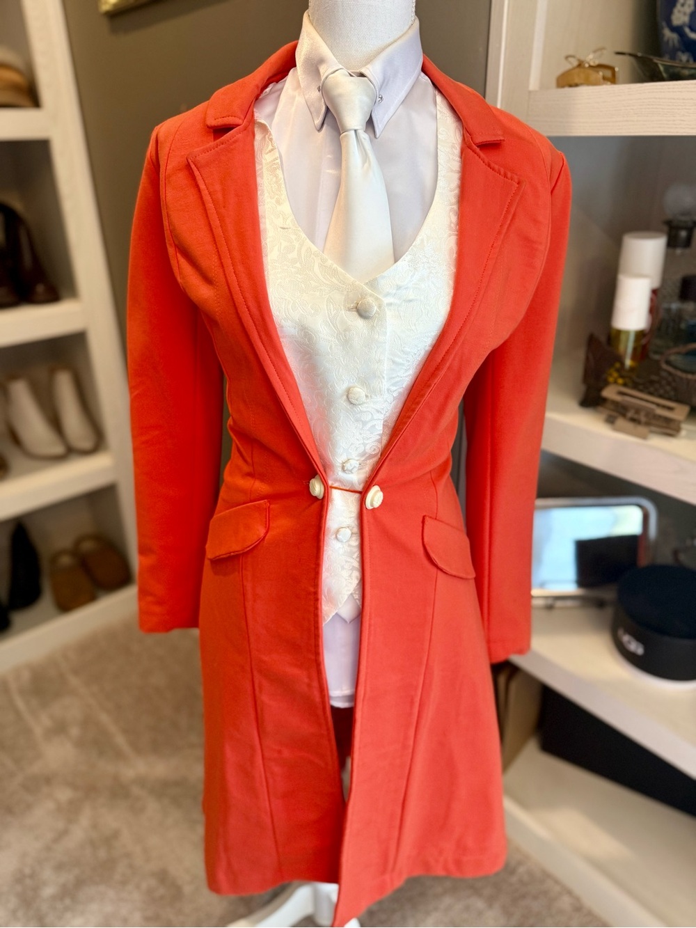 Women’s Tangerine Orange Saddleseat Day Coat